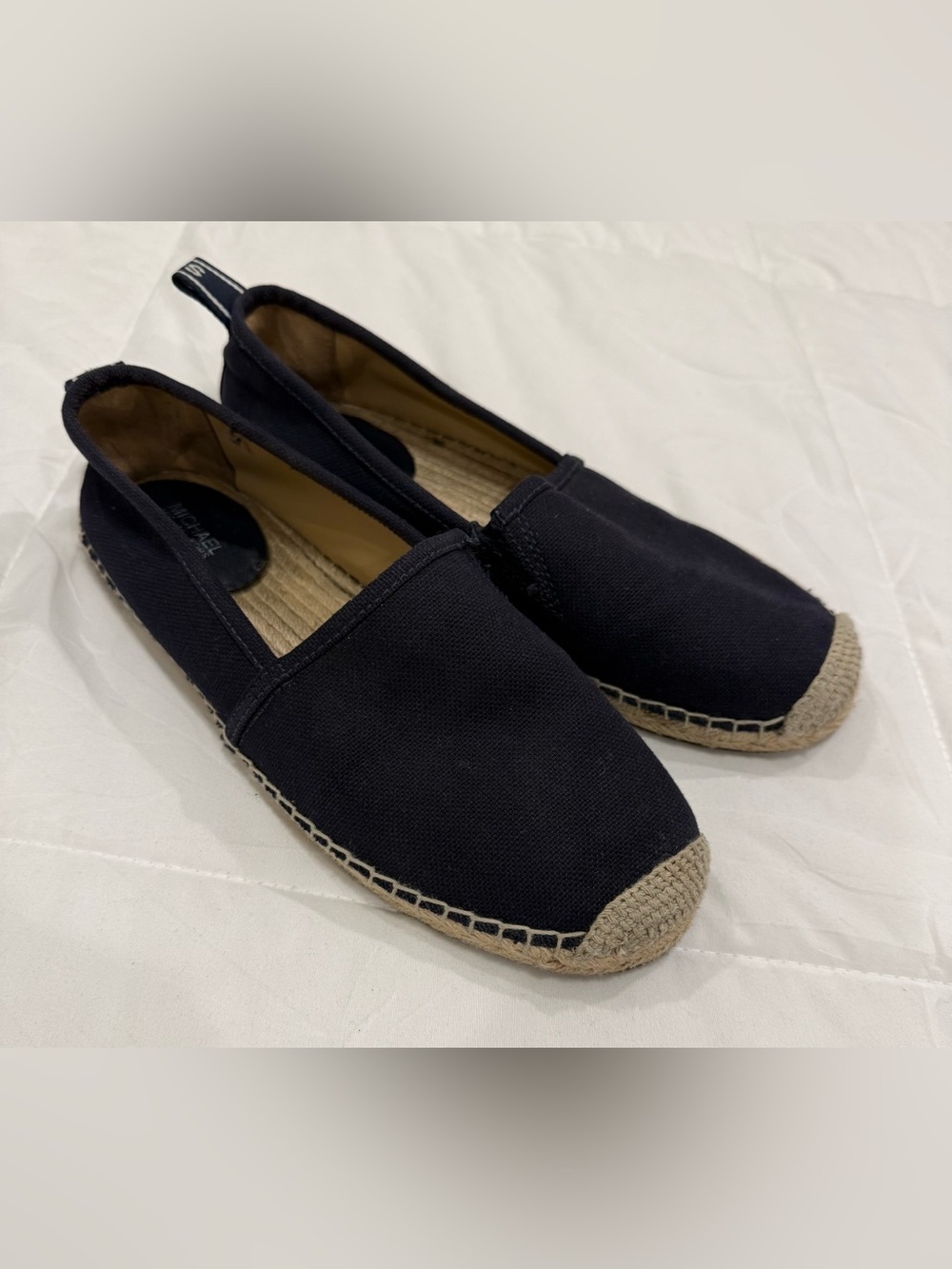 Canvas Espadrille Slip-Ons with Natural Jute Trim size 8